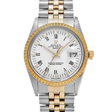 ロレックス オイスターパーペチュアル デイト 15053 ホワイト メンズ 時計 【中古】【wristwatch】