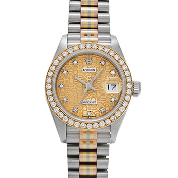 ロレックス デイトジャスト 26 トリドール 69139GBIC シャンパンコンピュータ/ダイヤモンド レディース 時計 【中古】【wristwatch】