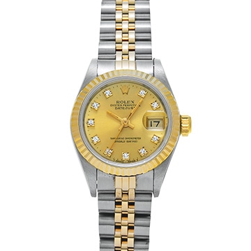 ロレックス デイトジャスト 69173G シャンパン/ダイヤモンド レディース 時計 【中古】【wristwatch】