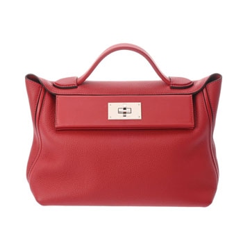 エルメス ヴァンキャトル 24/24 29 レッド トゴ/ヴォースイフト レディース バッグ 【中古】【bag】