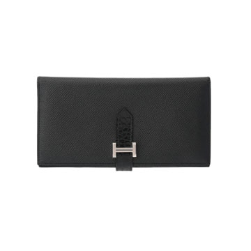 エルメス ベアン スフレ タッチ ブラック アリゲーターマット/ヴォーエプソン ユニセックス 財布 【中古】【purse】