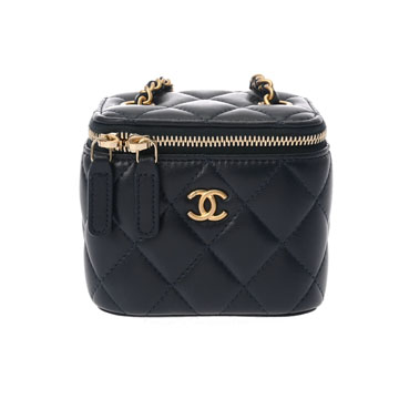シャネル マトラッセ スモールバニティケース ココボール ネイビー AP1447 ラムスキン レディース バッグ 【中古】【bag】