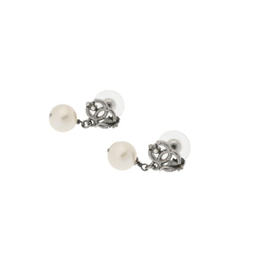 シャネル ココマーク シルバー/ホワイト シルバー/フェイクパール/ラインストーン レディース ジュエリー 【中古】【jewelry】