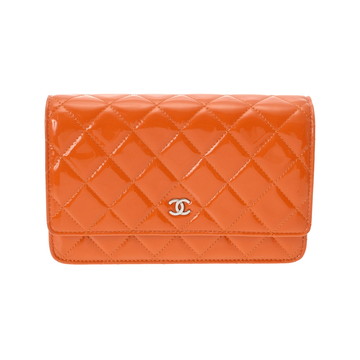 シャネル チェーンウォレット オレンジ A33814 パテントカーフスキン レディース バッグ 【中古】【bag】