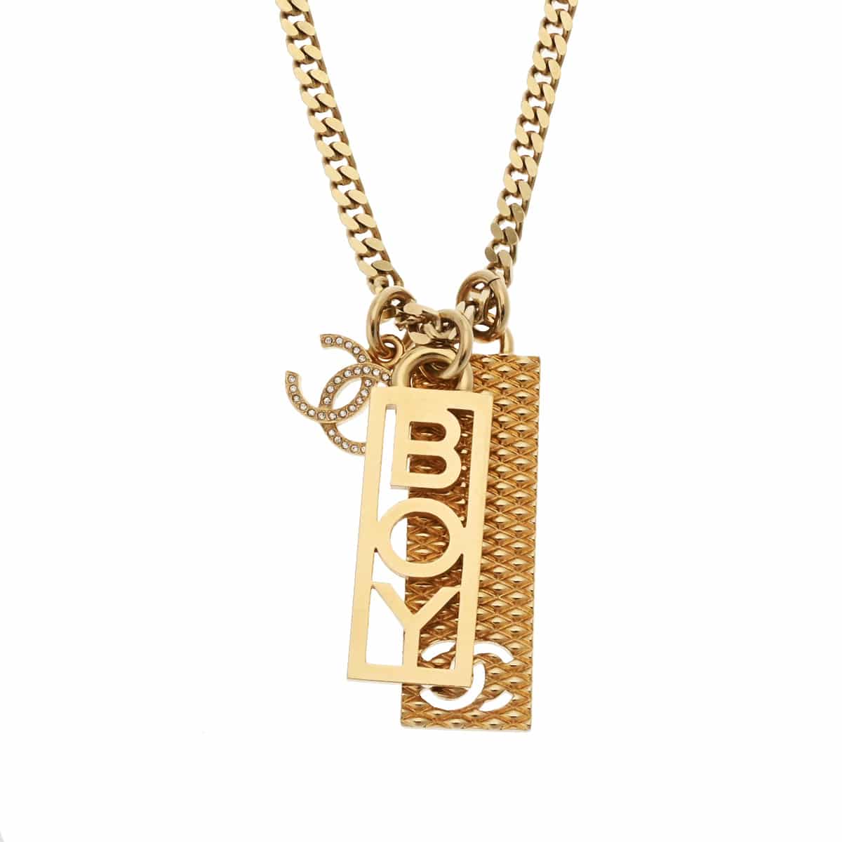 シャネル ロングネックレス BOY CHANEL ゴールド GP/ラインストーン レディース ジュエリー 【中古】【jewelry】