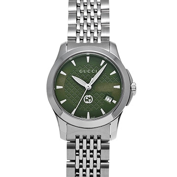 グッチ G-タイムレス YA1265008 グリーン レディース 時計 【中古】【wristwatch】