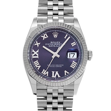 ロレックス デイトジャスト 36 126234 オーベルジーヌ/ダイヤモンド メンズ 時計 【中古】【wristwatch】