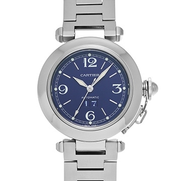 カルティエ パシャC ビッグデイト W31047M7 ブルー ユニセックス 時計 【中古】【wristwatch】