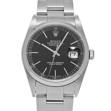 ロレックス デイトジャスト 16200 ブラック メンズ 時計 【中古】【wristwatch】