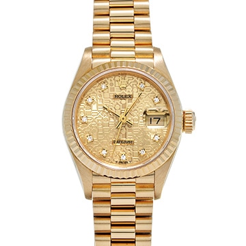 ロレックス デイトジャスト 69178G シャンパンコンピュータ/ダイヤモンド レディース 時計 【中古】【wristwatch】
