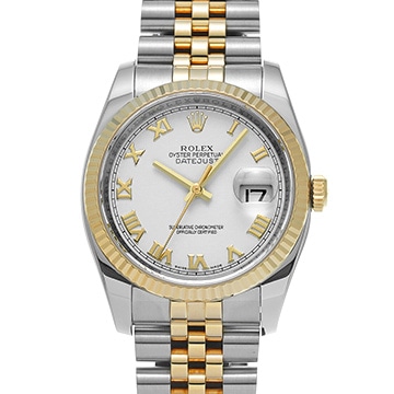 ロレックス デイトジャスト 36 116233 ホワイト メンズ 時計 【中古】【wristwatch】