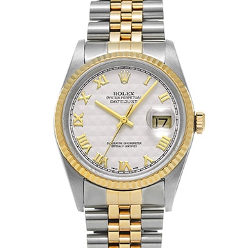 ロレックス デイトジャスト 16233 アイボリーピラミッド メンズ 時計 【中古】【wristwatch】