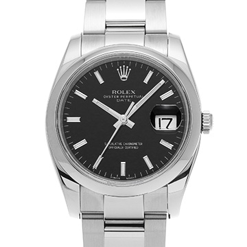 ロレックス オイスターパーペチュアル デイト 115200 ブラック メンズ 時計 【中古】【wristwatch】
