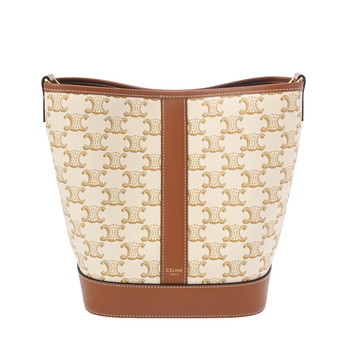 セリーヌ スモール バケット ナチュラル/タン 191442CAS.01BC トリオンフ キャンバス レディース バッグ 【新品】【bag】