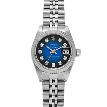 ロレックス デイトジャスト 69174G ブルー・グラデーション/ダイヤモンド レディース 時計 【中古】【wristwatch】