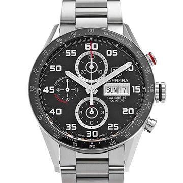 タグ ホイヤー カレラ キャリバー16 クロノグラフ デイデイト CV2A1R.BA0799 ブラック メンズ 時計 【中古】【wristwatch】