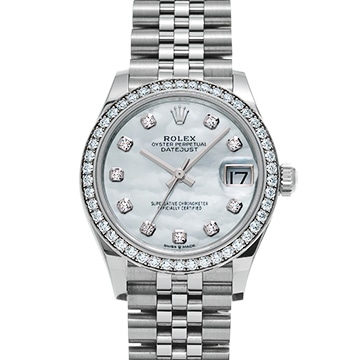 ロレックス デイトジャスト 31 278384RBR ホワイトシェル/ダイヤモンド ユニセックス 時計 【中古】【wristwatch】