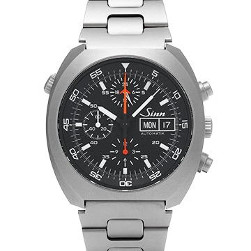 ジン 142.M スペース・クロノグラフ 142.M ブラック メンズ 時計 【中古】【wristwatch】