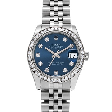 ロレックス デイトジャスト 31 178384G ブルー/ダイヤモンド ユニセックス 時計 【中古】【wristwatch】