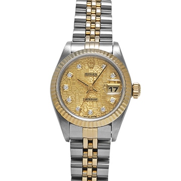 ロレックス デイトジャスト 69173G シャンパンコンピュータ/ダイヤモンド レディース 時計 【中古】【wristwatch】