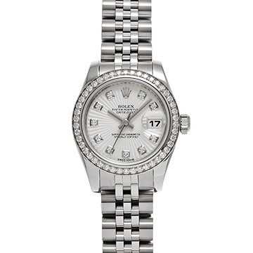 ロレックス デイトジャスト 179384G シルバーサンビーム/ダイヤモンド レディース 時計 【中古】【wristwatch】