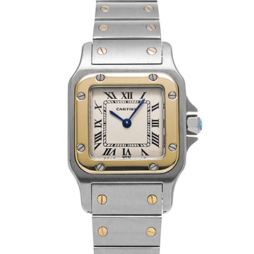 カルティエ サントス ガルベ SM W20012C4 アイボリー レディース 時計 【中古】【wristwatch】