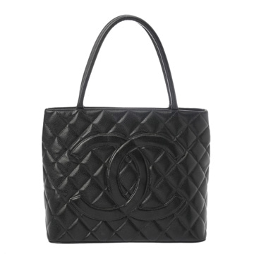 シャネル 復刻トート ブラック A01804 キャビアスキン レディース バッグ 【中古】【bag】