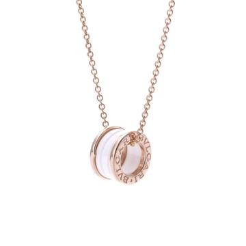ブルガリ B.ZERO1ネックレス ゴールド K18ピンクゴールド PG/ホワイトセラミック レディース ジュエリー 【中古】【jewelry】