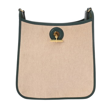エルメス ヴェスパ PM ダークグリーン系 トワルアッシュ/レザー レディース バッグ 【中古】【bag】