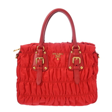 プラダ 2WAYトートバッグ レッド ナイロン/レザー レディース バッグ 【中古】【bag】