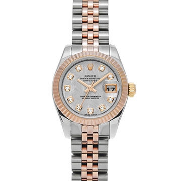 ロレックス デイトジャスト 179171G メテオライト/ダイヤモンド レディース 時計 【中古】【wristwatch】