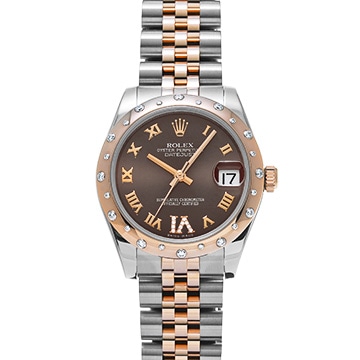 ロレックス デイトジャスト 31 178341 チョコレートブラウン/ダイヤモンド ユニセックス 時計 【中古】【wristwatch】
