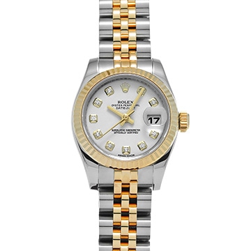 ロレックス デイトジャスト 179173G ホワイト/ダイヤモンド レディース 時計 【中古】【wristwatch】