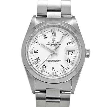ロレックス オイスターパーペチュアル デイト 34 15200 ホワイト メンズ 時計 【中古】【wristwatch】