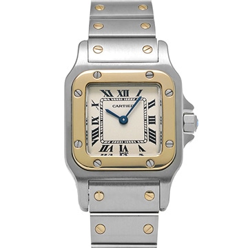 カルティエ サントス ガルベ SM W20012C4 アイボリー レディース 時計 【中古】【wristwatch】