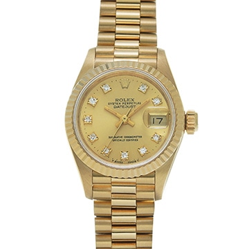 ロレックス デイトジャスト 69178G シャンパン/ダイヤモンド レディース 時計 【中古】【wristwatch】