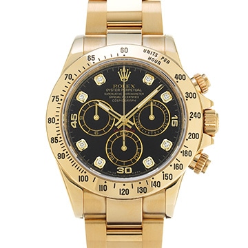ロレックス コスモグラフ デイトナ 116528G ブラック/ダイヤモンド メンズ 時計 【中古】【wristwatch】