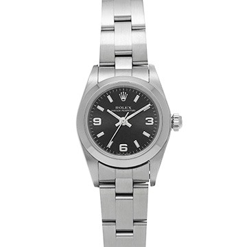ロレックス オイスターパーペチュアル 76080 ブラック レディース 時計 【中古】【wristwatch】
