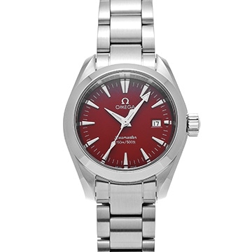 オメガ シーマスター アクアテラ 丸井限定 2577.60 レッド レディース 時計 【中古】【wristwatch】