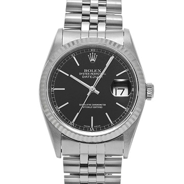 ロレックス デイトジャスト 16234 ブラック メンズ 時計 【中古】【wristwatch】