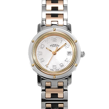 エルメス クリッパー ナクレ CL4.221 ピンクシェル レディース 時計 【中古】【wristwatch】