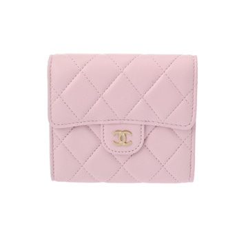 シャネル クラシックスモールフラップウォレット ピンク/ゴールド金具 AP0231 ラムスキン レディース 財布 【新品】【purse】