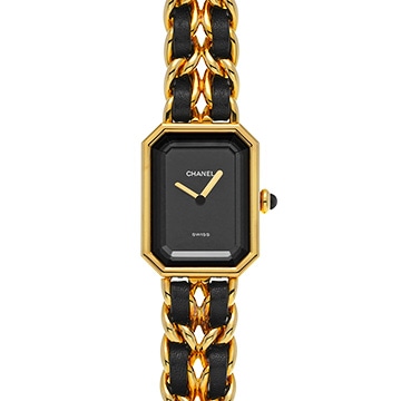 シャネル プルミエール L H0001 ブラック レディース 時計 【中古】【wristwatch】