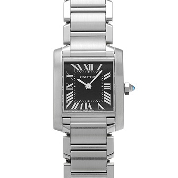 カルティエ タンク フランセーズ SM W51026Q3 ブラック レディース 時計 【中古】【wristwatch】