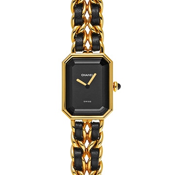 シャネル プルミエール L H0001 ブラック レディース 時計 【中古】【wristwatch】