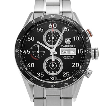 タグ ホイヤー カレラ キャリバー16 クロノグラフ デイデイト CV2A10.BA0796 ブラック メンズ 時計 【中古】【wristwatch】