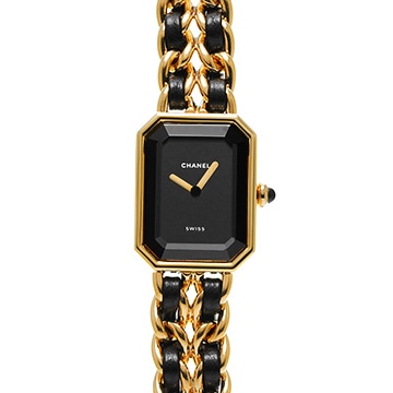 シャネル プルミエール L H0001 ブラック レディース 時計 【中古】【wristwatch】