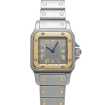 カルティエ サントス ガルベ SM W20031C4 グレー レディース 時計 【中古】【wristwatch】