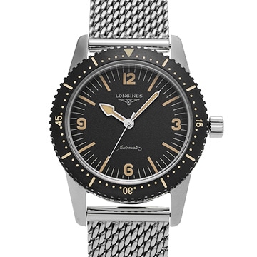 ロンジン ヘリテージ スキンダイバー L2.822.4.56.6 ブラック メンズ 時計 【中古】【wristwatch】