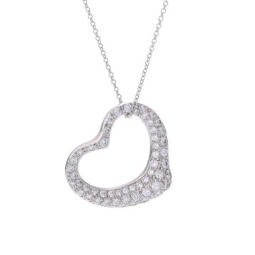 ティファニー オープンハート ネックレス シルバー Pt950プラチナ レディース ジュエリー 【中古】【jewelry】